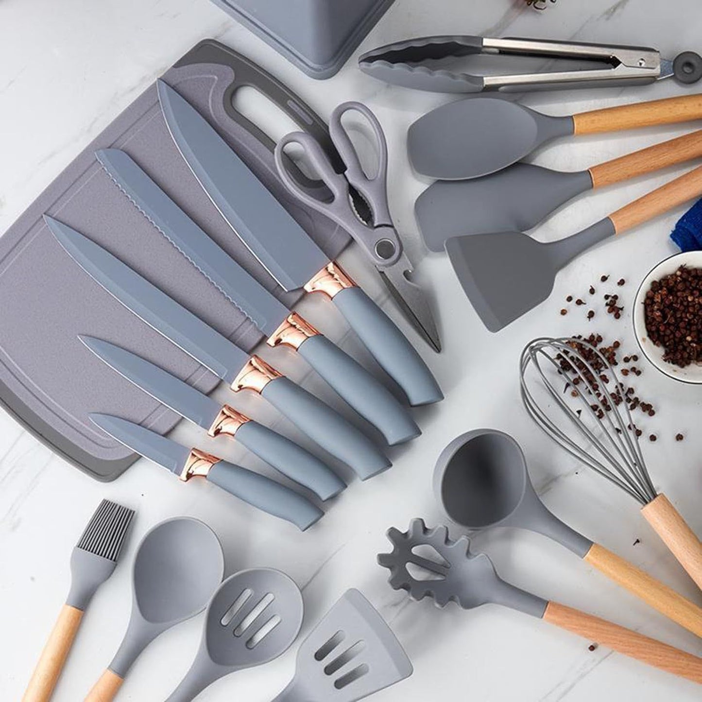 SET DE 19 UTENCILIOS DE COCINA SILICONA ™