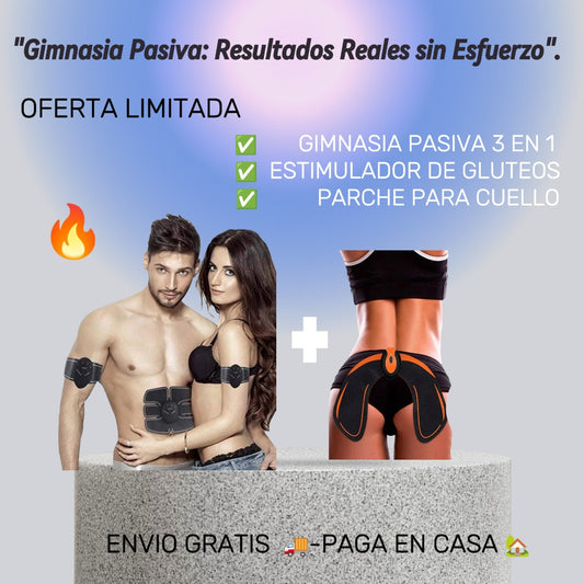 OFERTA 🎁 Gimnasia Pasiva 3 en 1 + Estimulador de Glúteos + Parche para cuello