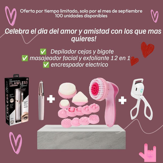 PROMO 🤯 Masajeador facial exfoliante 12 en 1 + Rizador de pestañas + Depilador facial 💝