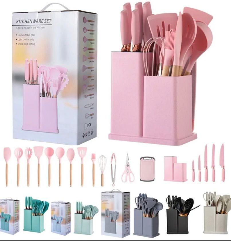 SET DE 19 UTENCILIOS DE COCINA SILICONA ™